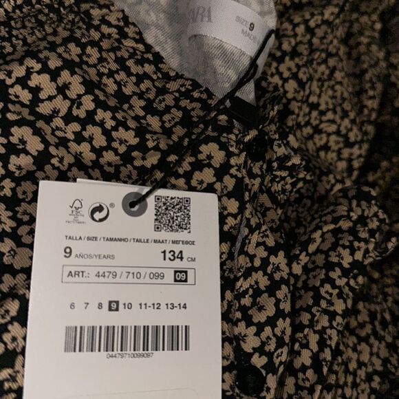 ZARA Kids | Camel | PLEATED FLORAL DRESS - Picture 6 of 8